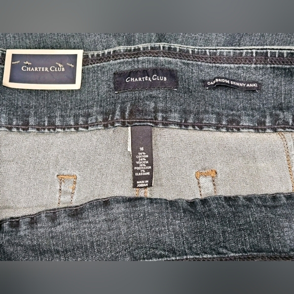 Charter Club Skinny Ankle Jeans Cambridge Waist Smoothing Size 16 NWT - Picture 7 of 9